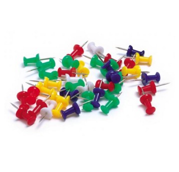 Pinezki tablicowe beczułki TAURUS wielokolorowy 50 szt. pudełko [ 73-340035]