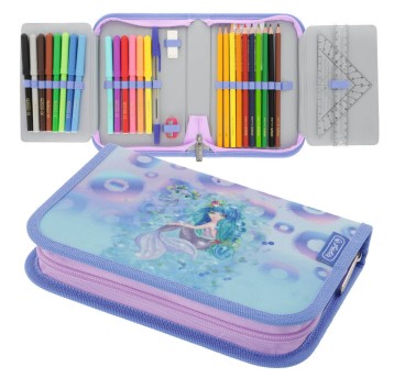 Piórnik z wyposażeniem 31 cz. HERLITZ MYSTIC MERMAID potrójny [50046386]