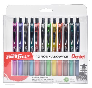 Pióro kulkowe PENTEL ENERGEL BL77 mix kolorów 0,35mm zbiorcze 12 szt. [BL77-ST12PL]
