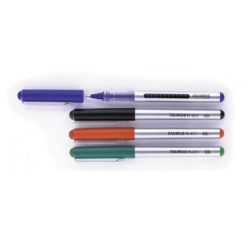 Pióro kulkowe TAURUS R-401 kol. niebieski kol. obudowy niebiesko-srebrny 0,5mm kapilarne [TT00460]