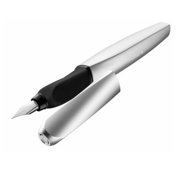 Pióro wieczne PELIKAN TWIST P457 kol. srebrny szkolne M w kartoniku [947101]
