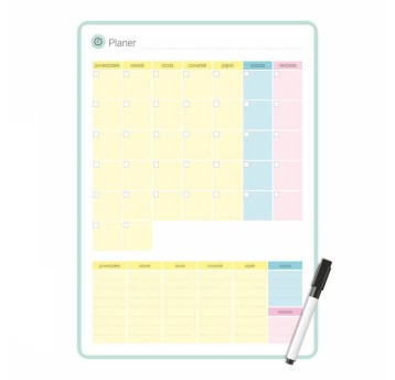 Planer suchościeralny - magnetyczny 25 x 35cm BIURFOL Pastel układ miesięczny pionowy [PMP-01-01]
