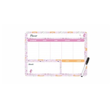 Planer suchościeralny - magnetyczny 25 x 35cm BIURFOL z nadrukiem PUPPIES układ tygodniowy poziomy [PM-02-36]