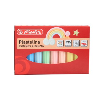Plastelina HERLITZ pastelowa kpl. 8 kol. [9588880]