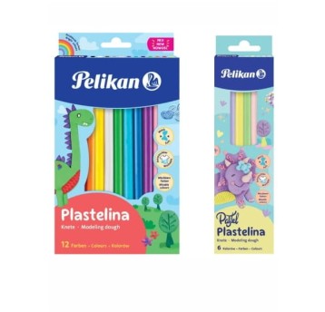 Plastelina PELIKAN zestaw 12 kolorów + 6 pastelowych kpl. 18 kol. [9581760 + 9581752]