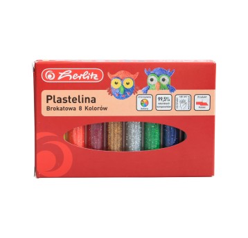 Plastelina z brokatem HERLITZ kpl. 8 kol. [59589003]
