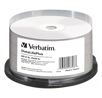 Płyta BD-R 25GB VERBATIM cake box Wide Thermal Printable op. 25 szt. [43743]