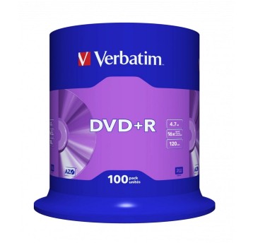 Płyta DVD+R 4,7GB VERBATIM cake box matte silver op. 100 szt. [43551]