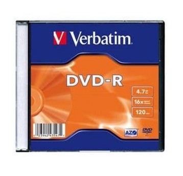 Płyta DVD-R 4,7GB VERBATIM slim box Matt silver [43547]