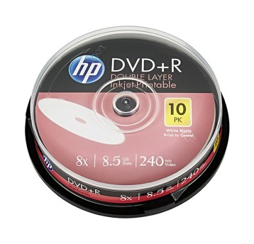 Płyta DVD+R DL 8,5GB HP cake box Double Layer Inkjet Printable op. 10 szt. [DRE00060WIP-3]