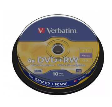 Płyta DVD+RW 4,7GB VERBATIM cake box op. 10 szt. [43488]