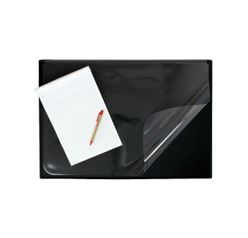 Podkładka na biurko tworzywo sztuczne BIURFOL 650 x 450mm dodatkowa odchylana kieszeń kol. czarny [PB-05-01]