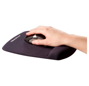 Podkładka pod myszkę i nadgarstek FoamFusion FELLOWES PlushTouch 245 x 200 x 20mm antypoślizgowa, antybakteryjna kol. czarny [9252003]