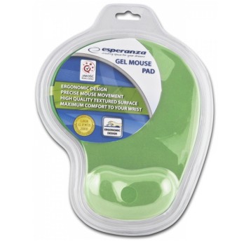 Podkładka pod myszkę żelowa ESPERANZA 230 x 190 x 20mm antypoślizgowa kol. zielony [EA137G]