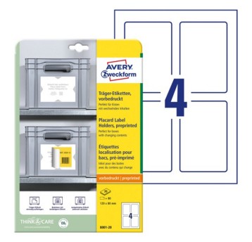Podładki pod etykiety AVERY ZWECKFORM 120 x 80mm kol. biały 80 szt. [8001-20]