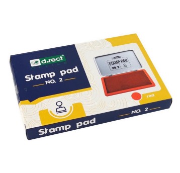 Poduszka do stempli nasączona 70 x 110mm D.RECT kol. czerwony [105317]