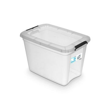 Pojemnik do przechowywania 390 x 380 x 580mm 55L MOXOM ROBUSTORE tworzywo kol. mleczny transparentny z klipsami [OR-1972]