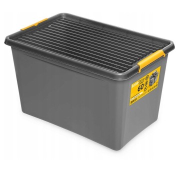 Pojemnik do przechowywania 580 x 390 x 350mm 60L MOXOM SOLIDSTORE tworzywo kol. szary na kółkach [OR-1732]
