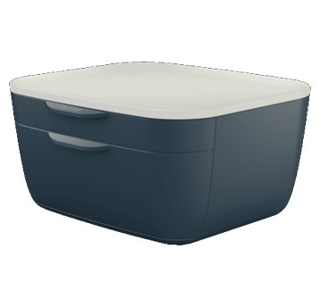 Pojemnik do przechowywania z 2 szufladami z pokrywką 251 x 143 x 275mm LEITZ COSY polistyren kol. szary [53570089]