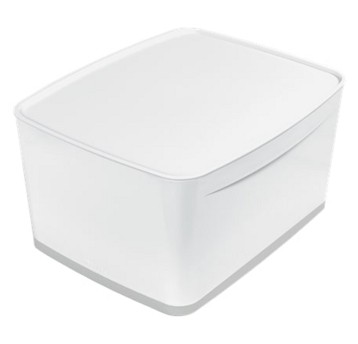 Pojemnik do przechowywania z pokrywką 318 x 198 x 385mm LEITZ MY BOX WOW ABS kol. biało-szary duży [52161001]
