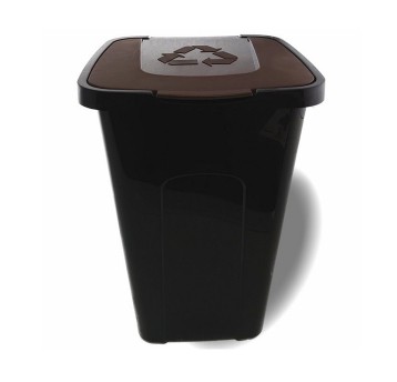 Pojemnik do segregacji 50L KEEEPER plastik kol czarny-pokrywa kol. brązowy