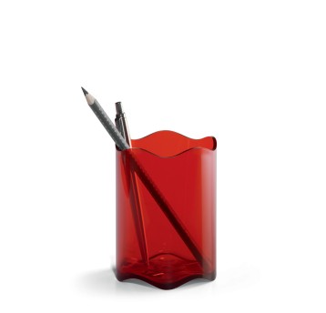 Pojemnik na długopisy DURABLE BASIC TREND tworzywo sztuczne kol. czerwony transparentny kubek duży [1701235003]