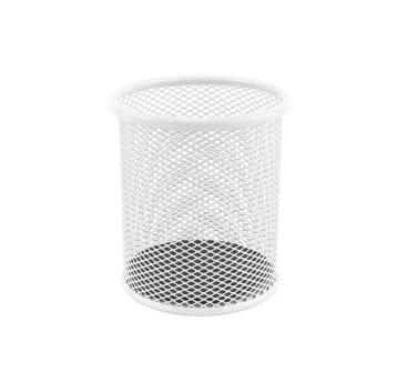 Pojemnik na długopisy LEVIATAN siatka metalowa kol. perłowy kubek duży [110063]