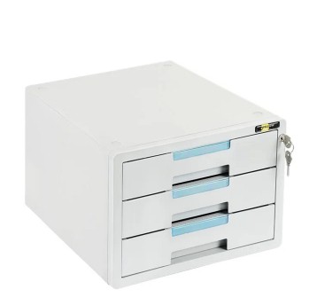 Pojemnik na dokumenty z 3 szufladami 210 x 355 x 300mm YELLOW ONE tworzywo kol. szaro-niebieski [YL-SP03GY]