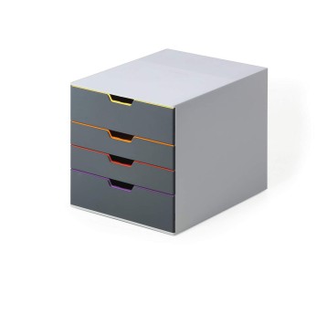 Pojemnik na dokumenty z 4 szufladami 280 x 292 x 256mm DURABLE VARICOLOR ABS kol. szary [760427]