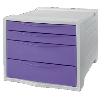 Pojemnik na dokumenty z 4 szufladami 281 x 244 x 365mm ESSELTE COLOUR BREEZE polistyren kol. lawendowy [628458]