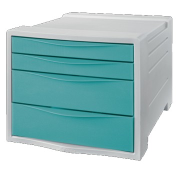 Pojemnik na dokumenty z 4 szufladami 281 x 244 x 365mm ESSELTE COLOUR BREEZE polistyren kol. niebieski [626284]