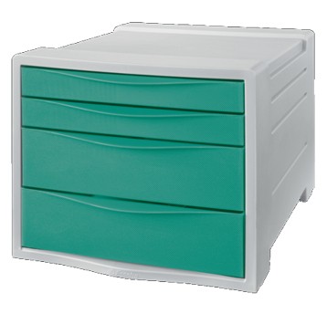 Pojemnik na dokumenty z 4 szufladami 281 x 244 x 365mm ESSELTE COLOUR BREEZE polistyren kol. zielony [626285]