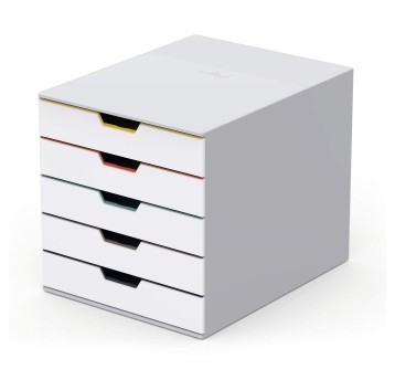 Pojemnik na dokumenty z 5 szufladami 280 x 292 x 356mm DURABLE VARICOLOR ABS kol. biały [762527]