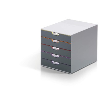 Pojemnik na dokumenty z 5 szufladami 280 x 292 x 356mm DURABLE VARICOLOR ABS kol. szary [760527]