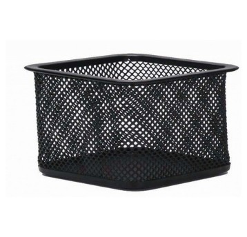 Pojemnik na spinacze Q-CONNECT OFFICE SET siatka metalowa kol. czarny kwadratowy [KF18475]