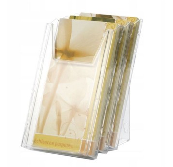 Pojemnik na ulotki naścienny 3 kieszenie pion 1/3 A4 DURABLE COMBIBOXX kol. przezroczysty [859919]