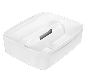 Pojemnik organizer LEITZ MyBox tworzywo sztuczne kol. biały podłużny duży z uchwytem [53220001]