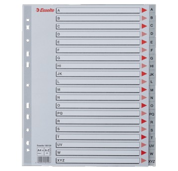 Przekładki alfabetyczne A4+ A-Z ESSELTE plastik kol. szary Maxi [100129]