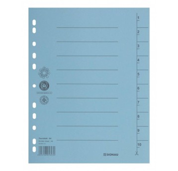 Przekładki numeryczne A4 1-10 DONAU karton kol. niebieski [8610001-10]