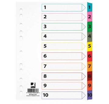 Przekładki numeryczne A4 1-10 Q-CONNECT karton kol. biały [KF00162]