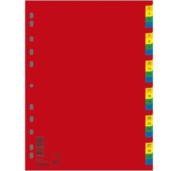 Przekładki uniwersalne A4 1-31 DONAU plastik mix kolorów [7736095PL-99]
