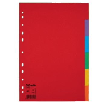 Przekładki uniwersalne A4 1-6 ESSELTE karton mix kolorów [100200]