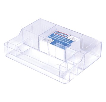 Przybornik organizer DONAU tworzywo sztuczne wielofunkcyjny kol. przezroczysty 7 komór + jeż + karteczki [7478001PL-00]