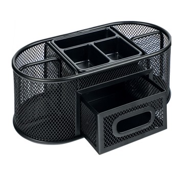 Przybornik organizer GRAND GR-1776 siatka metalowa wielofunkcyjny kol. czarny 7 komór + szufladka [120-1486]