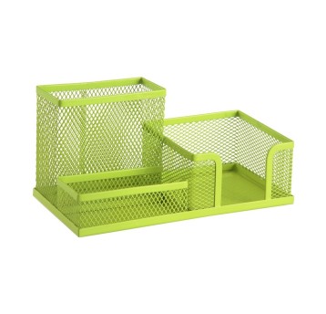 Przybornik organizer LEVIATAN siatka metalowa wielofunkcyjny kol. limonkowy 3 komory [009989]