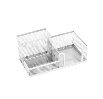 Przybornik organizer LEVIATAN siatka metalowa wielofunkcyjny kol. perłowy 3 komory [110064]