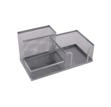 Przybornik organizer LEVIATAN siatka metalowa wielofunkcyjny kol. srebrny 3 komory [110485]