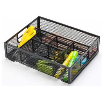 Przybornik organizer Q-CONNECT OFFICE SET siatka metalowa wielofunkcyjny kol. czarny 6 komór [KF17291]