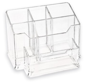 Przybornik organizer TAURUS tworzywo sztuczne wielofunkcyjny kol. przezroczysty 4 komory [39-240400]