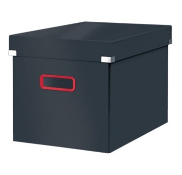 Pudełko do przechowywania z pokrywką 320 x 310 x 360mm LEITZ COSY Click&Store laminowany karton kol. szary duże w formie sześcianu [53470089]